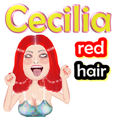 Cecilia - red hair - Big sticker