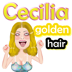 Cecilia - golden hair - Big sticker