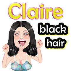 Claire - black hair - Big sticker