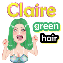 Claire - green hair - Big sticker