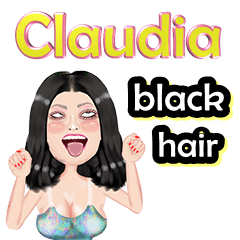 Claudia - black hair - Big sticker