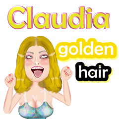 Claudia - golden hair - Big sticker