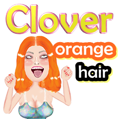 Clover - orange hair - Big sticker