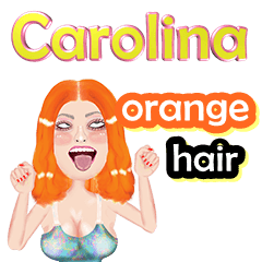 Carolina - orange hair - Big sticker