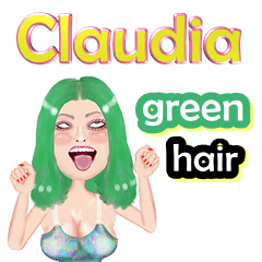 Claudia - green hair - Big sticker