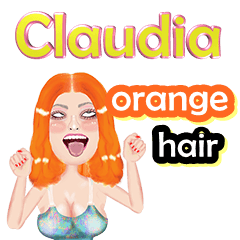 Claudia - orange hair - Big sticker