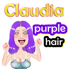 Claudia - purple hair - Big sticker