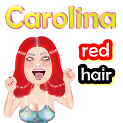 Carolina - red hair - Big sticker