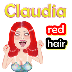 Claudia - red hair - Big sticker