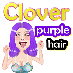 Clover - purple hair - Big sticker