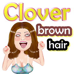 Clover - brown hair - Big sticker