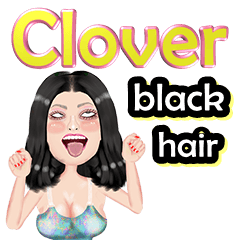 Clover - black hair - Big sticker