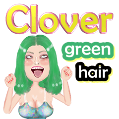 Clover - green hair - Big sticker