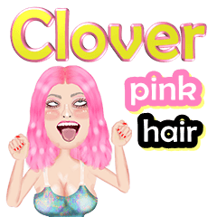 Clover - pink hair - Big sticker