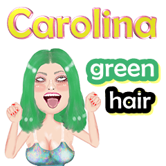 Carolina - green hair - Big sticker