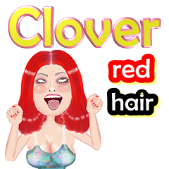 Clover - red hair - Big sticker