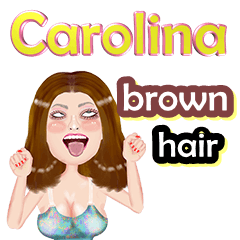 Carolina - brown hair - Big sticker