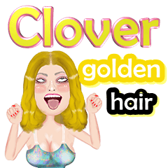 Clover - golden hair - Big sticker