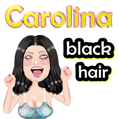 Carolina - black hair - Big sticker