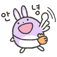 Round Light Purple Rabbit[Korean]