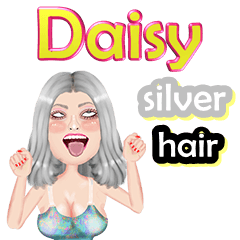 Daisy - silver hair - Big sticker