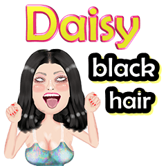 Daisy - black hair - Big sticker