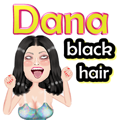 Dana -black hair - Big sticker