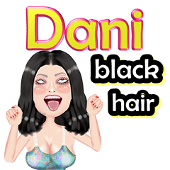 Dani -black hair - Big sticker