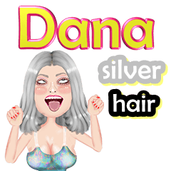 Dana - silver hair - Big sticker