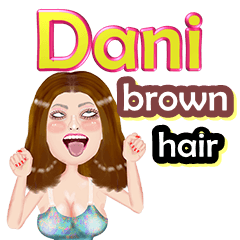 Dani -brown hair - Big sticker