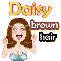 Daisy - brown hair - Big sticker