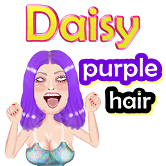 Daisy - purple hair - Big sticker