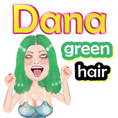 Dana - green hair - Big sticker