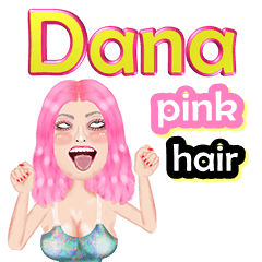 Dana -pink hair - Big sticker