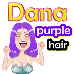 Dana - purple hair - Big sticker