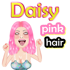 Daisy - pink hair - Big sticker