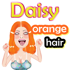 Daisy - orange hair - Big sticker