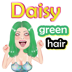 Daisy - green hair - Big sticker