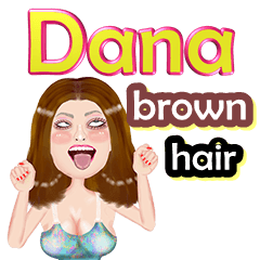 Dana -brown hair - Big sticker