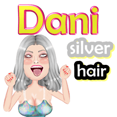 Dani - silver hair - Big sticker