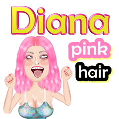 Diana - pink hair - Big sticker