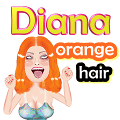 Diana - orange hair - Big sticker