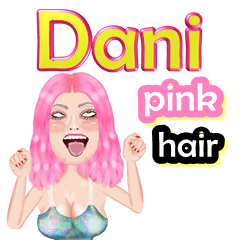 Dani - pink hair - Big sticker