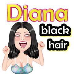 Diana - black hair - Big sticker