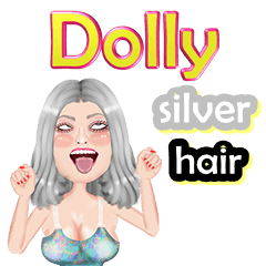 Dolly - silver hair - Big sticker