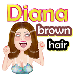 Diana - brown hair - Big sticker - LINE スタンプ | LINE STORE