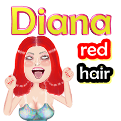 Diana - red hair - Big sticker