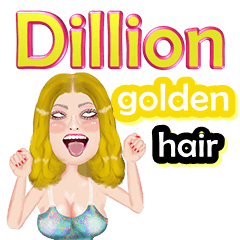 Dillion - golden hair - Big sticker