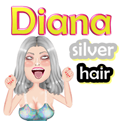 Diana - silver hair - Big sticker