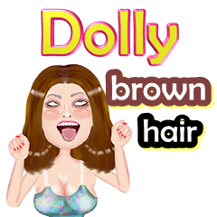 Dolly - brown hair - Big sticker